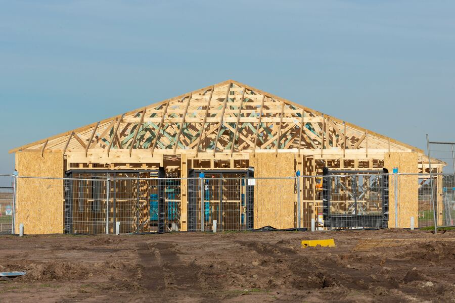 House framing under construction